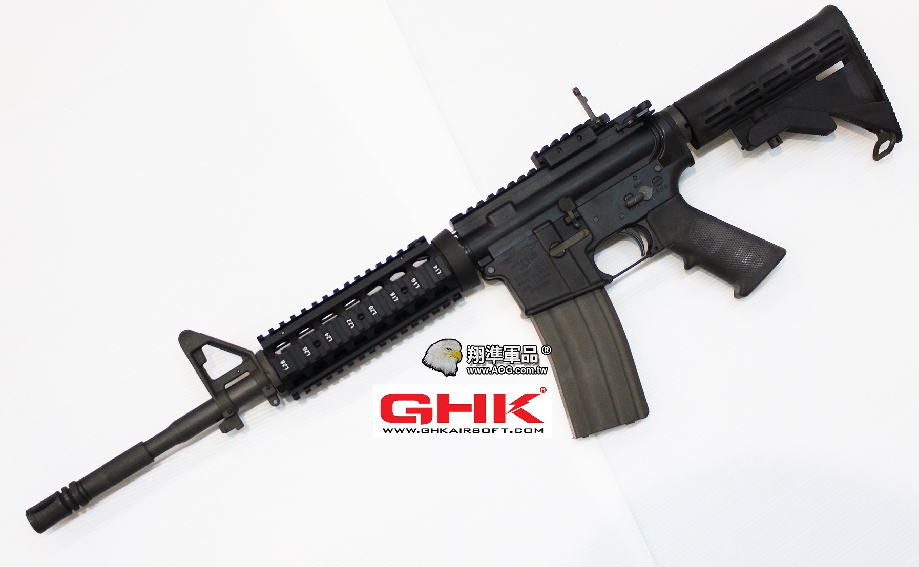 翔準軍品AOG】GHK M4 RIS GBB 14.5吋海豹刻字成槍瓦斯槍電影款無彈後定