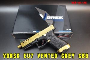 【翔準AOG】VORSK EU7 VENTED GREY 黑金 GBB 手槍 瓦斯槍 VGP-01-26光纖瞄準器CNC滑軌