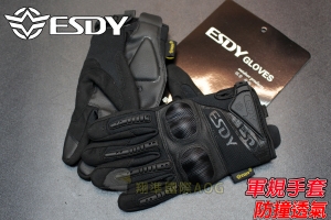 【翔準軍品AOG】ESDY 全指雙奶手套 熊貓款(黑) 軍規 戰術手套 健身 射擊 登山 騎車 防BB彈 X1-5-9A