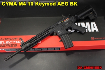 翔準軍品AOG】CYMA M4 10 Keymod AEG BK 黑色海豹托電動槍卡賓槍司馬DA-CM615BK  翔準國際生存遊戲官方網站AIRSOFT CYMA M4 10 Keymod AEG 海豹托