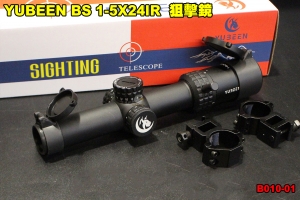 【翔準軍品AOG】YUBEEN BS 1-5X24IR 狙擊鏡 步槍 倍鏡 側調焦 防震 B010-01